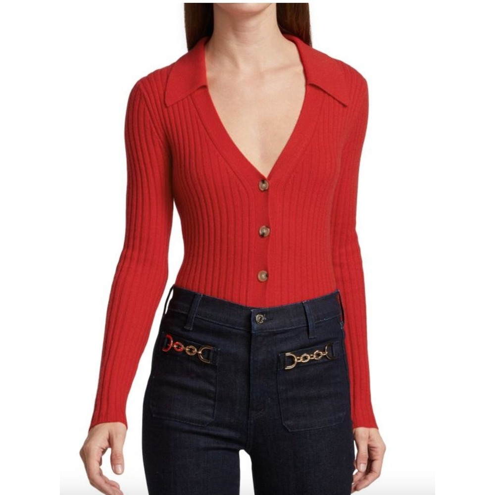Veronica Beard Cashmere Sweater Womens Large Orange Preppy‎ Luxury Academia